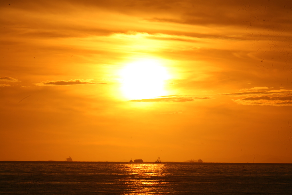 今日の林崎海岸の夕景