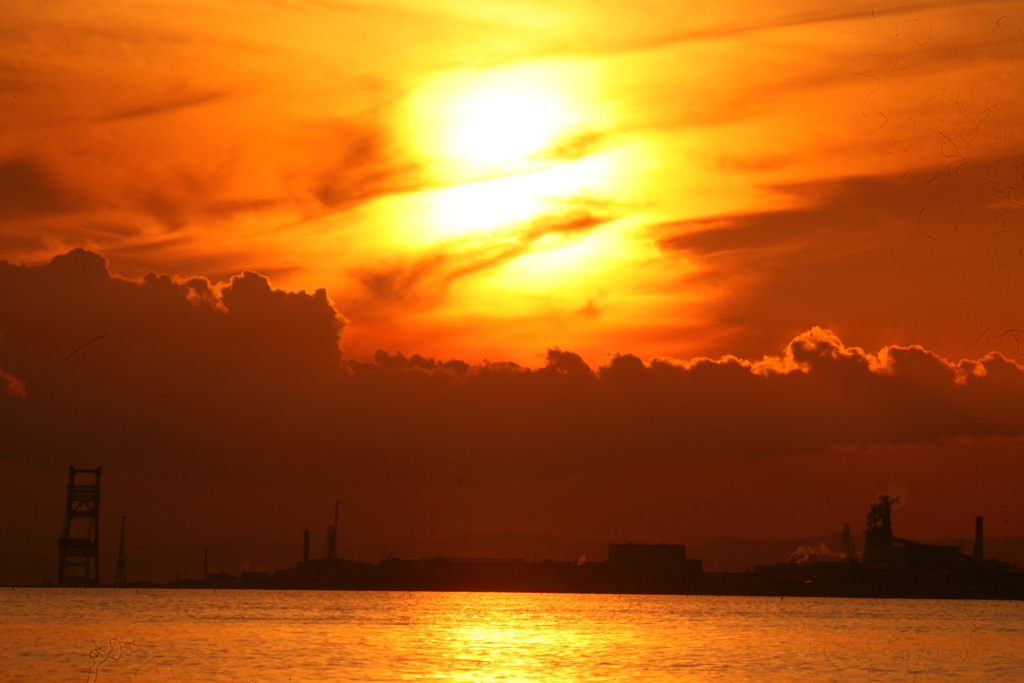 林崎海岸の夕景