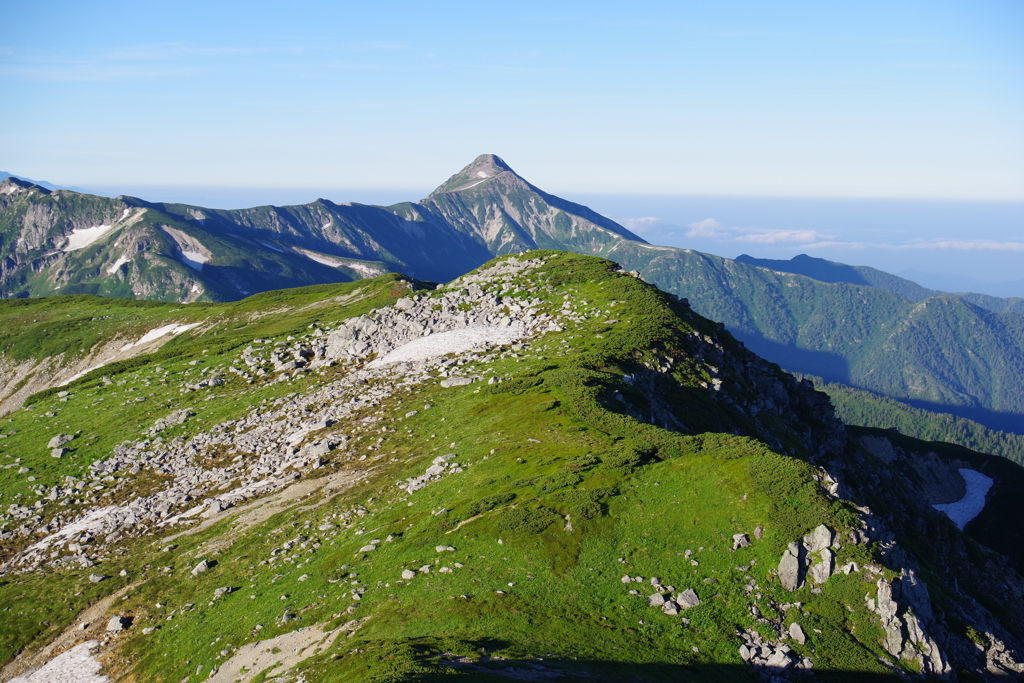 双六岳山頂～みた笠ヶ岳方面