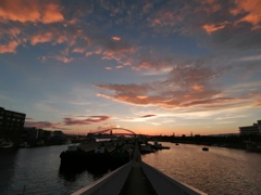 桟橋の夕景
