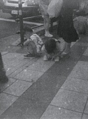 蹲る