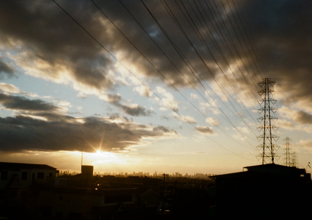 夕日がキラリ