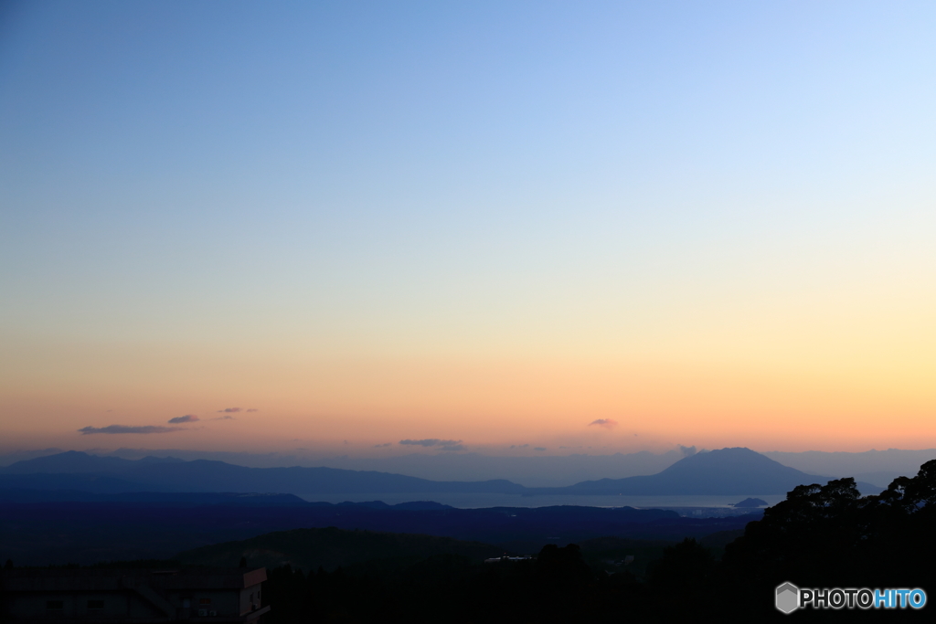 桜島の夕暮れ