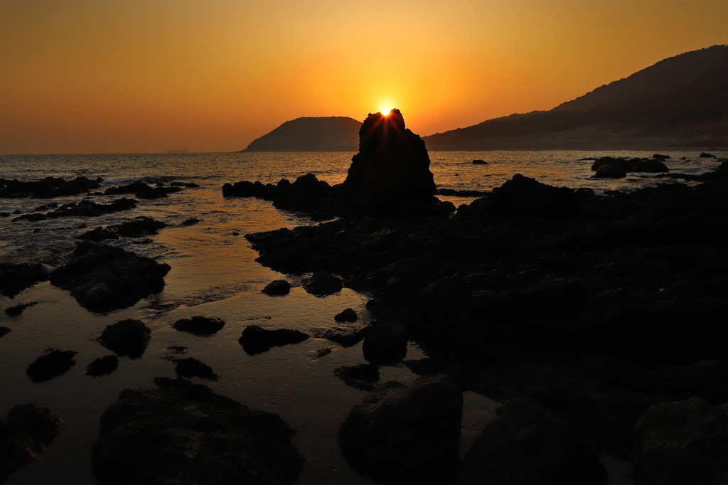 夕日が灯る