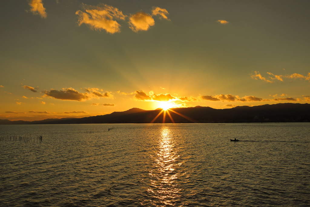 琵琶湖大橋 夕日②