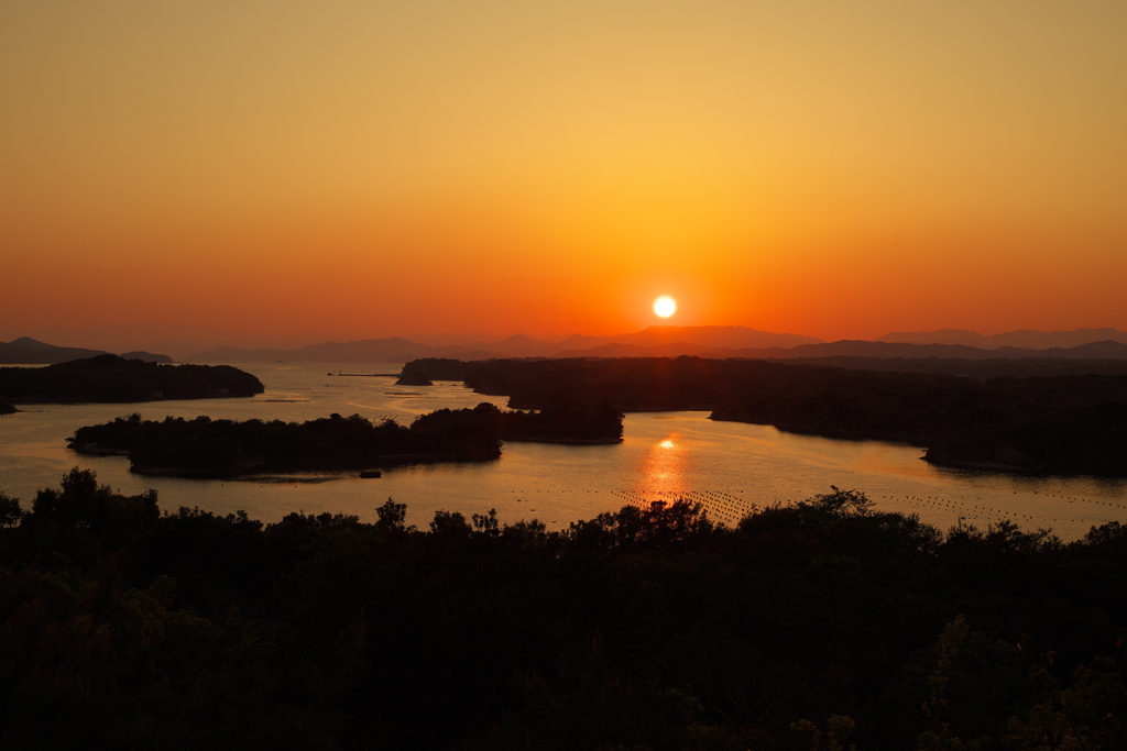 桐垣展望台の夕日