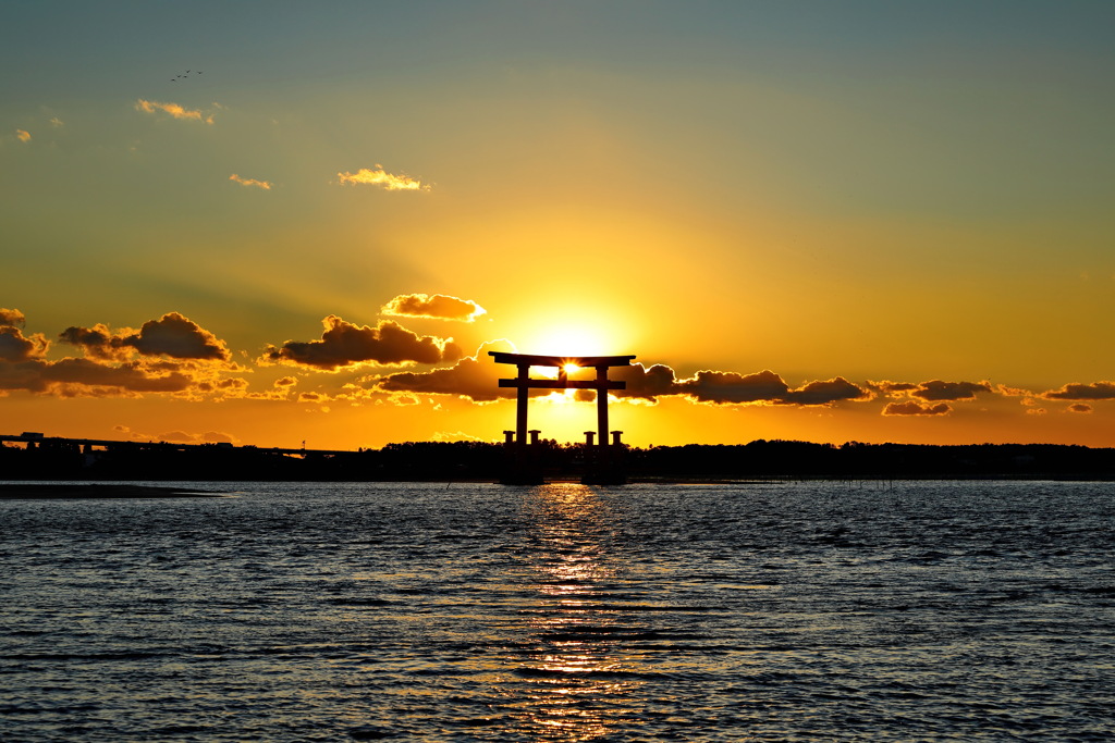 弁天島海浜公園の夕日