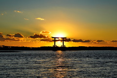弁天島海浜公園の夕日