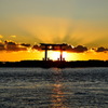 弁天島海浜公園の夕日
