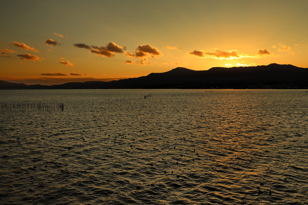 琵琶湖大橋 夕日①