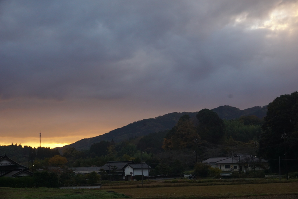 曇りの朝
