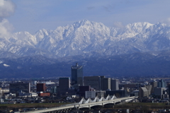 剱岳と富山市街