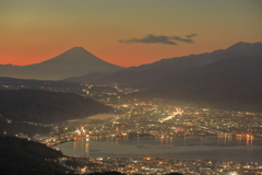 富士山の朝焼け