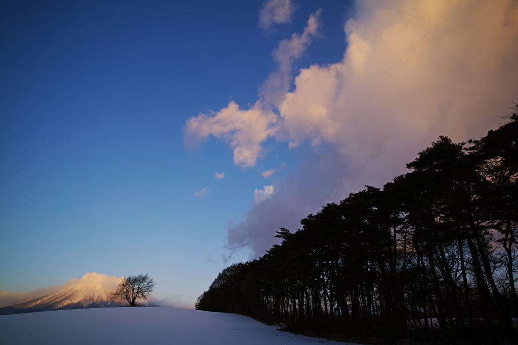 三角山の雲桜