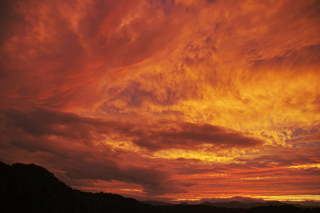 The sky is burning