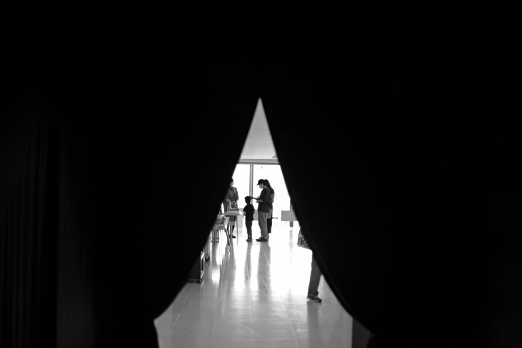 black curtain