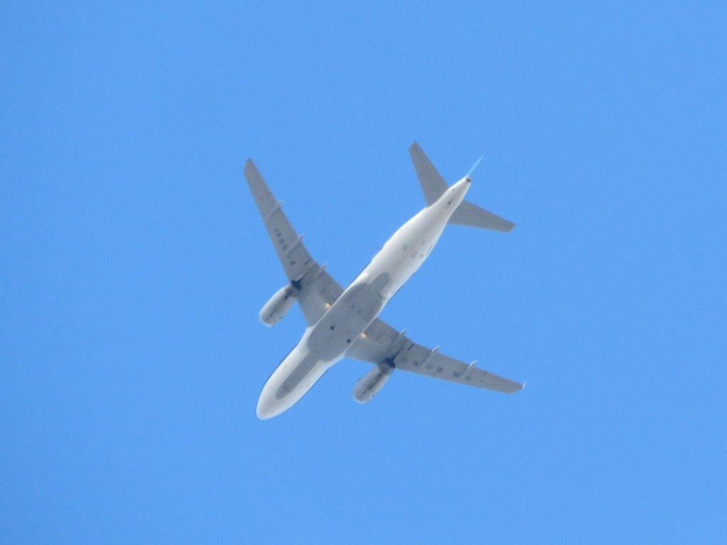 真下から飛行機