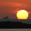 沈み始める太陽