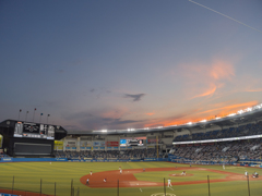 マリンスタジアムの夕焼け