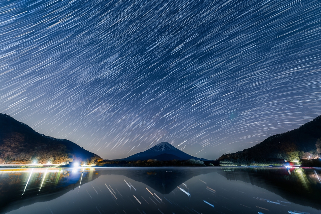 精進湖天の川　コンポジット