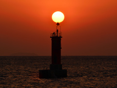 串刺しの夕日