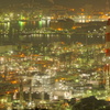 水島コンビナートの工場夜景