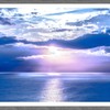 太陽と雲と海の風景