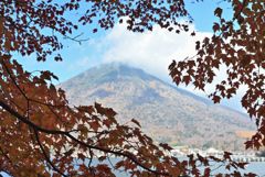 紅葉と男体山