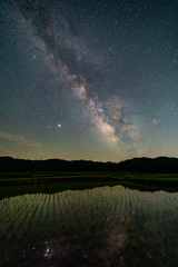 水田と天の川