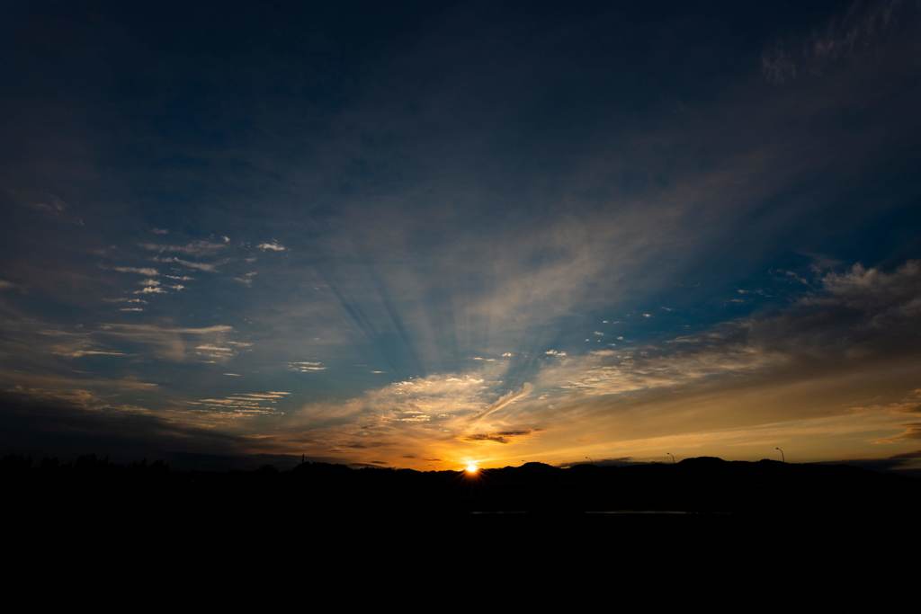 夕日の光