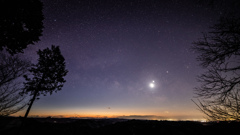 明けの明星と天の川