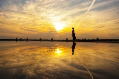 父母が浜  夕日