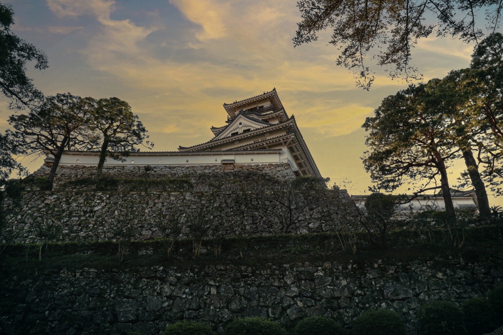 高知城の夕焼け