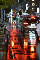 赤い路