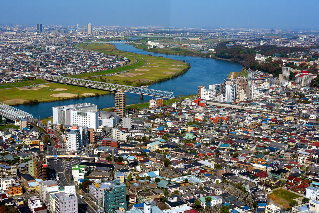 一年前の江戸川・・市川からのview