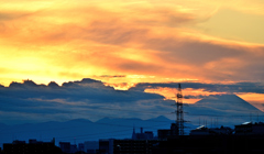ある日の富士山夕景