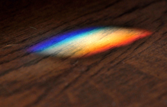 床に映る虹