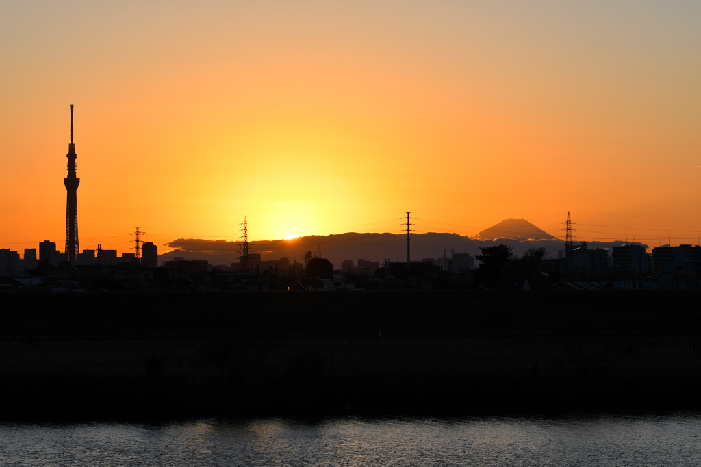 江戸川夕景