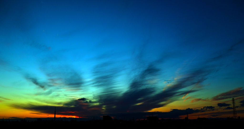 元旦の江戸川夕景