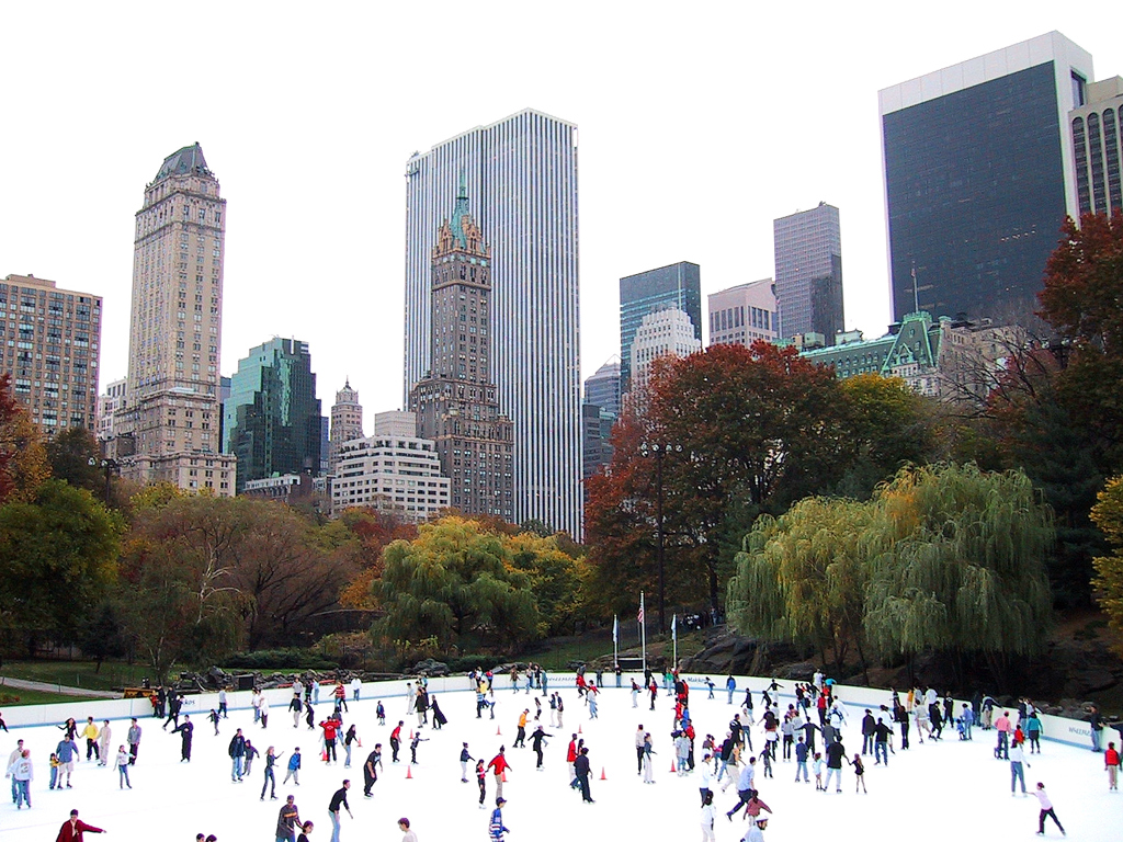 公園の中のスケートリンク・・New York