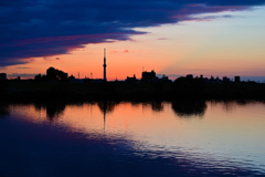 穏やかな江戸川夕景