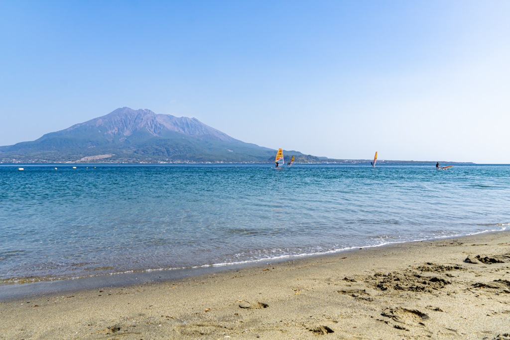 桜島と海