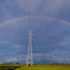 鉄塔と虹