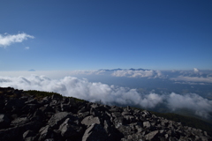 編笠山から見た富士山と南アルプス