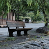 雨のベンチ