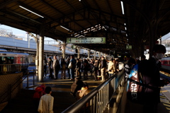 JR岡山駅　３－４番ホーム　夕焼け