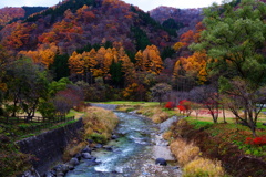 晩秋白馬村