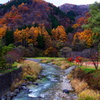 晩秋白馬村