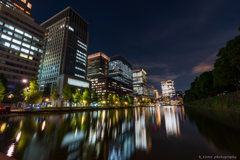 お堀の夜景