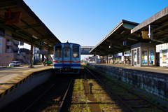 水海道駅にて